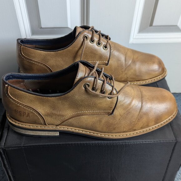 US Polo Assn. Men's Stuart Plain Toe Oxford, Cognac, size 11 - Picture 1 of 2